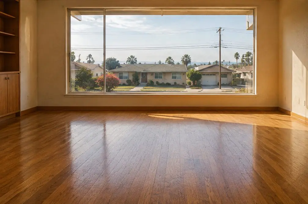 Illustration: a refinished oak floor in a typical North Torrance home