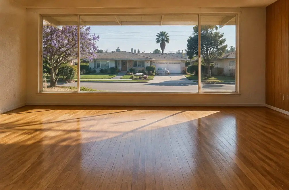 Illustration: a refinished oak floor in a typical Torrance Heights and Palo del Amo home